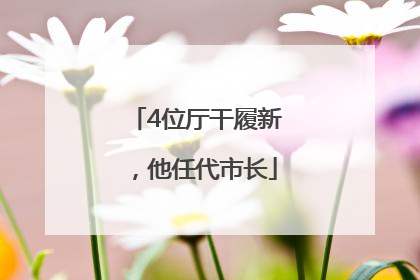 4位厅干履新，他任代市长