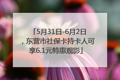 5月31日-6月2日，东营市社保卡持卡人可享6.1元特惠观影
