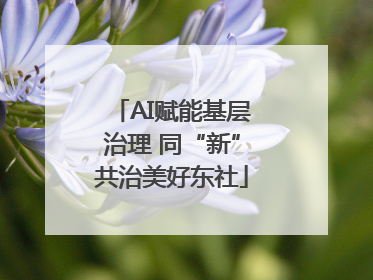 AI赋能基层治理 同“新”共治美好东社