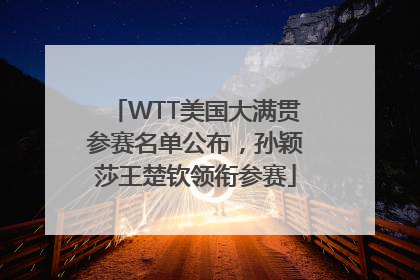 WTT美国大满贯参赛名单公布，孙颖莎王楚钦领衔参赛
